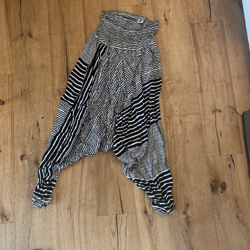Drop crotch multi stripe lounging pants: herem